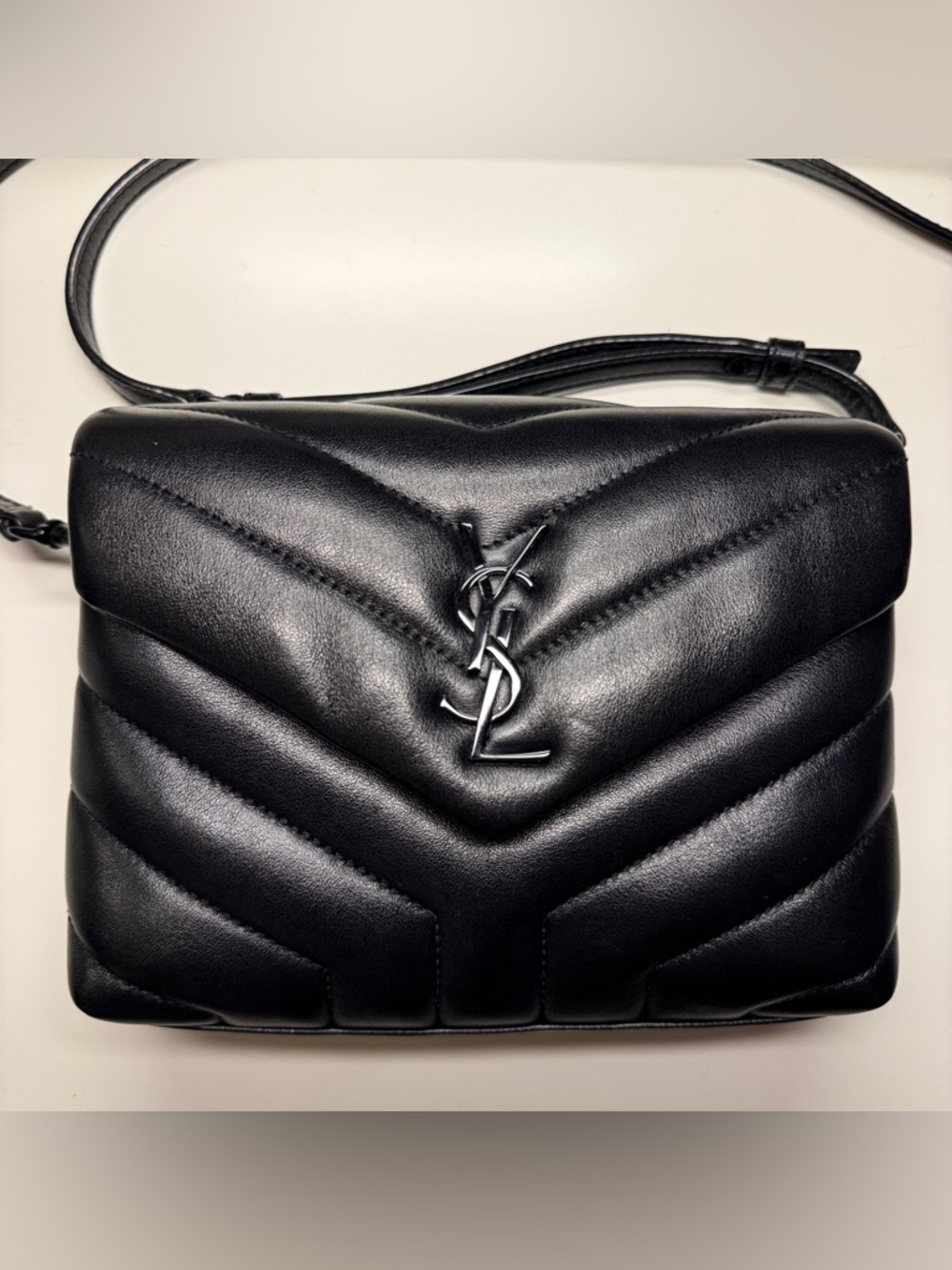 Authentic Saint Laurent black Loulou Crossbody Bag and Card Wallet (2020)